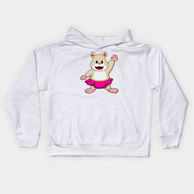 Hamster at Dance with Skirt Kids Hoodie by Markus Schnabel